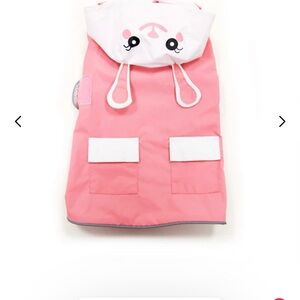 Pink and White Bunny Hooded Dog Raincoat
Small
